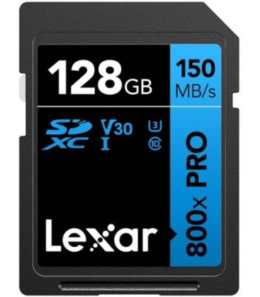 LEXAR 128GB PROFESSIONAL 800X PRO SDXC UHS-I CARDS,  UP TO 150MB/S READ 45MB/S WRITE C10 V30 U3