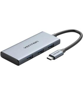 Docking USB Tipo-C Vention TOOHB/ 1xHDMI/ 3xUSB/ 1xLector Tarjetas SD y MicroSD/ Gris