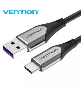 Cable USB 2.0 Tipo-C Vention COFHG/ USB Tipo-C Macho - USB Macho/ Hasta 100W/ 480Mbps/ 1.5m/ Gris