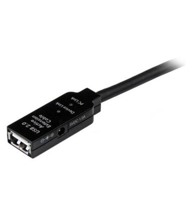 StarTech.com Cable 10m Extensión Alargador USB 2.0 Activo Amplificado - Macho a Hembra USB A - Negro