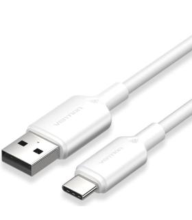 Cable USB 2.0 Tipo-C Vention CTQWF/ USB Tipo-C Macho - USB Macho/ Hasta 60W/ 480Mbps/ 1m/ Blanco