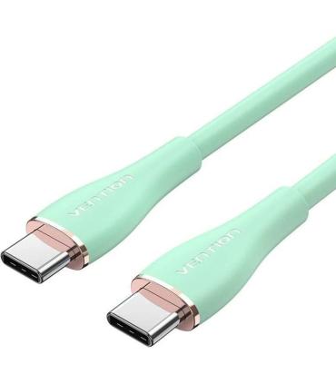 Cable USB 2.0 Tipo-C Vention TAWGH/ USB Tipo-C Macho - USB Tipo-C Macho/ Hasta 100W/ 480Mbps/ 2m/ Verde