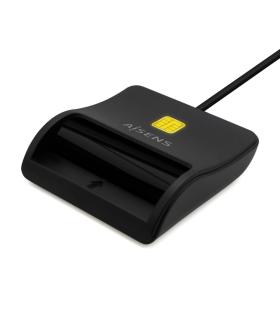 AISENS Lector De Tarjeta Inteligente DNI, USB-C, Negro