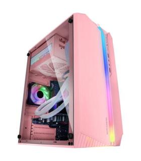 Caja Microatx Gaming Mars Gaming Mc-s1 Rosa Frontal Argb Ventilador Traser Frgb Ventana Lateral Sin Fuente De Alimentacion