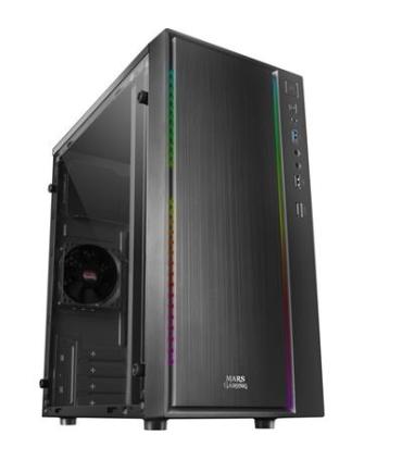 Caja Microatx Gaming Mars Gaming Mcm Black Frontal Linea Rgb Ventana Lateral Total Usb3.0 + Usb 2.0 Sin Fuente De Alimentacio