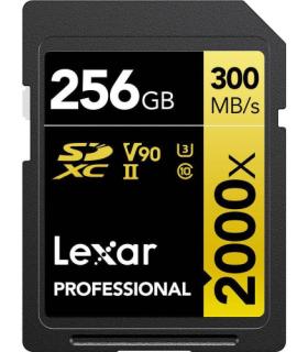 LEXAR 256GB PROFESSIONAL 2000X SDXC UHS-II CARDS, UP TO 300MB/S READ 260MB/S WRITE C10 V90 U3