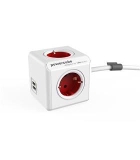 PowerCube Ext 2USB Red 1.5m 4 outlet - PowerCube Ext 2USB Red 1.5m 4 outlet