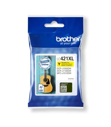 Brother LC-421XLY cartucho de tinta 1 pieza(s) Original Alto rendimiento (XL) Amarillo