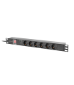 REGLETA LANBERG 1U 16A RACK 19 6X SOCKET SCHUKO NEGRO 2M