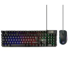 Ewent PL3201 teclado Ratón incluido Juego USB QWERTY Español Negro