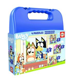 MALETA PUZZLES PROGRESIVOS BLUEY 12-16-20-25 EDUCA 19830