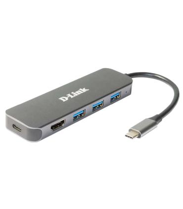 D-Link DUB-2333 base para portátil y replicador de puertos Alámbrico USB Tipo C Gris