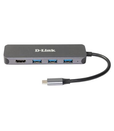 D-Link DUB-2333 base para portátil y replicador de puertos Alámbrico USB Tipo C Gris