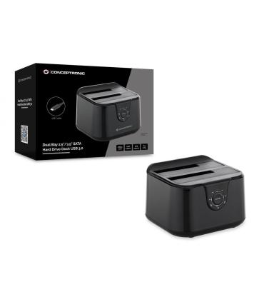 Conceptronic DONN12B base de conexión para disco duro USB 3.2 Gen 1 (3.1 Gen 1) Type-B Negro