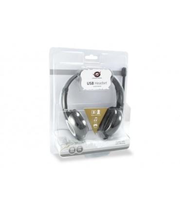 Conceptronic CCHATSTARU2B auricular y casco Auriculares Alámbrico Diadema Llamadas Música USB tipo A Negro, Rojo