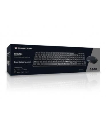 Conceptronic Orazio teclado Ratón incluido Hogar RF inalámbrico AZERTY Portugués Negro