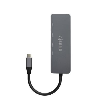 AISENS Hub USB3.2 Gen1 5G USB-C, USB-C M-2xUSB-C H-2xUSB-A H, Gris, 15cm