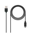 Nanocable USB 2.0, 1m cable USB USB C USB A Negro