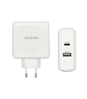 AISENS Cargador 57 W, 1x USB-C PD3.0 45 W, 1x USB-A 5 V   2.4 A 12 W, Blanco