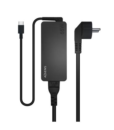 AISENS Cargador 65W PD3.0 1XUSB-C 1.8M, Negro