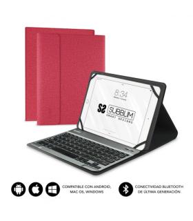 SUBBLIM Funda con Teclado KEYTAB PRO BLUETOOTH 10,1\" Red