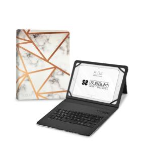 SUBBLIM Funda con Teclado Keytab Pro BT Trendy Marmol Blanco