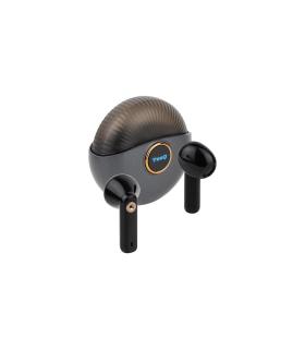 TooQ Snail Auriculares Inalámbricos + Micrófono Bluetooth con Estuche de Carga, Gris Negros