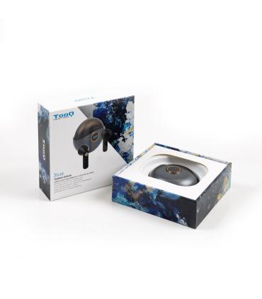 TooQ Snail Auriculares Inalámbricos + Micrófono Bluetooth con Estuche de Carga, Gris Negros