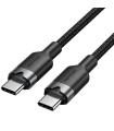 Cable USB 2.0 Tipo-C 3A Vention TRDBH/ USB Tipo-C Macho - USB Tipo-C Macho/ Hasta 60W/ 480Mbps/ 2m/ Negro