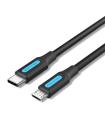 Cable USB 2.0 Tipo-C Vention COVBD/ USB Tipo-C Macho - MicroUSB Macho/ Hasta 10W/ 480Mbps/ 50cm/ Negro