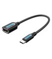 Cable USB 2.0 Vention CCSBB/ USB Tipo-C Macho - USB Hembra/ 15cm/ Negro