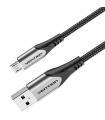 Cable USB 2.0 Vention COAHH/ MicroUSB Macho - USB Macho/ Hasta 60W/ 480Mbps/ 2m/ Gris