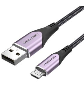 Cable USB 2.0 Vention COAVG/ USB Macho - MicroUSB Macho/ Hasta 60W/ 480Mbps/ 1.5m/ Purpura