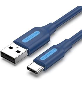 Cable USB 2.0 Tipo-C Vention COKLF/ USB Tipo-C Macho - USB Macho/ Hasta 60W/ 480Mbps/ 1m/ Azul