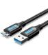 Cable USB 3.0 Vention COPBH/ USB Macho - MicroUSB Macho/ Hasta 10W/ 5Gbps/ 2m/ Negro