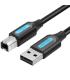 Cable USB 2.0 Impresora Vention COQBD/ USB Tipo-B Macho - USB Macho/ 480Mbps/ 50cm/ Negro