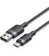 Cable USB 2.0 Tipo-C Vention CTNBH/ USB Tipo-C Macho - USB Macho/ Hasta 60W/ 480Mbps/ 2m/ Negro