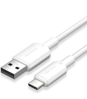 Cable USB 2.0 Tipo-C Vention CTQWH/ USB Tipo-C Macho - USB Macho/ Hasta 60W/ 480Mbps/ 2m/ Blanco