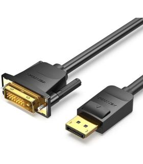 Cable Conversor Vention HAFBF/ DisplayPort Macho - DVI Macho/ 1m/ Negro