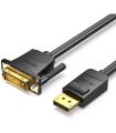 Cable Conversor Vention HAFBF/ DisplayPort Macho - DVI Macho/ 1m/ Negro