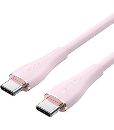 Cable USB 2.0 Tipo-C Vention TAWPG/ USB Tipo-C Macho - USB Tipo-C Macho/ Hasta 100W/ 480Mbps/ 1.5m/ Rosa