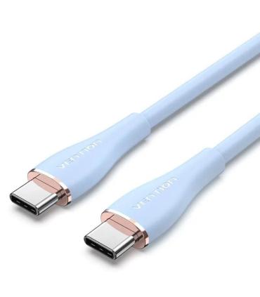 Cable USB 2.0 Tipo-C Vention TAWSF/ USB Tipo-C Macho - USB Tipo-C Macho/ Hasta 100W/ 480Mbps/ 1m/ Azul