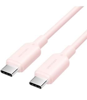 Cable USB 2.0 Tipo-C 3A Vention TRCPF/ USB Tipo-C Macho - USB Tipo-C Macho/ Hasta 60W/ 480Mbps/ 1m/ Rosa