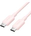 Cable USB 2.0 Tipo-C 3A Vention TRCPF/ USB Tipo-C Macho - USB Tipo-C Macho/ Hasta 60W/ 480Mbps/ 1m/ Rosa