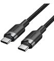 Cable USB 2.0 Tipo-C 3A Vention TRDBF/ USB Tipo-C Macho - USB Tipo-C Macho/ Hasta 60W/ 480Mbps/ 1m/ Negro