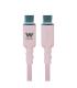 Cable USB 2.0 Tipo-C Woxter PE26-187/ USB Tipo-C Macho - USB Tipo-C Macho/ Hasta 60W/ 480Mbps/ 1.2m/ Rosa