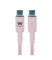 Cable USB 2.0 Tipo-C Woxter PE26-187/ USB Tipo-C Macho - USB Tipo-C Macho/ Hasta 60W/ 480Mbps/ 1.2m/ Rosa