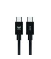 Cable USB 2.0 Tipo-C Woxter PE26-192/ USB Tipo-C Macho - USB Tipo-C Macho/ Hasta 60W/ 480Mbps/ 1.2m/ Negro