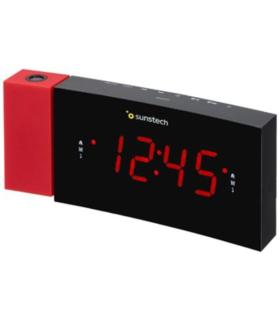 Despertador Sunstech FRDP3/ Radio FM/ Rojo