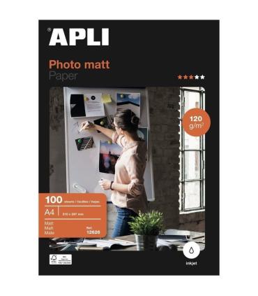 Papel Fotogrfico Apli Matt 12626/ DIN A4/ 120g/ 100 Hojas/ Mate